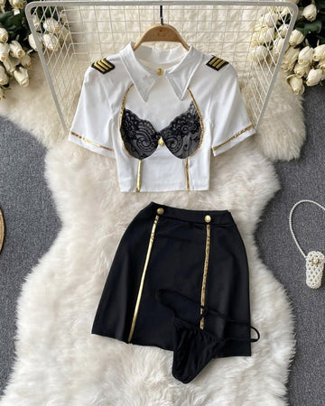 Nina Three Piece Lingerie - Sinderella