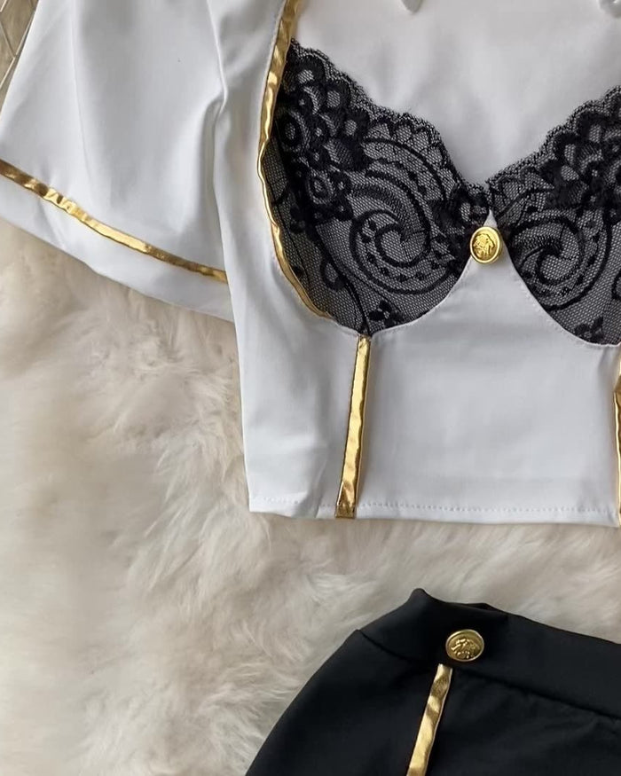 Be the Captain of His Fantasy – 4 Piece Set with Skirt, Panty & Headpiece