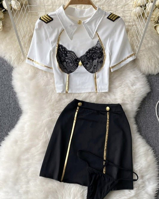 Nina Three Piece Lingerie - Sinderella