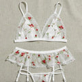 Riley Three Piece Floral Lingerie Set - Sinderella