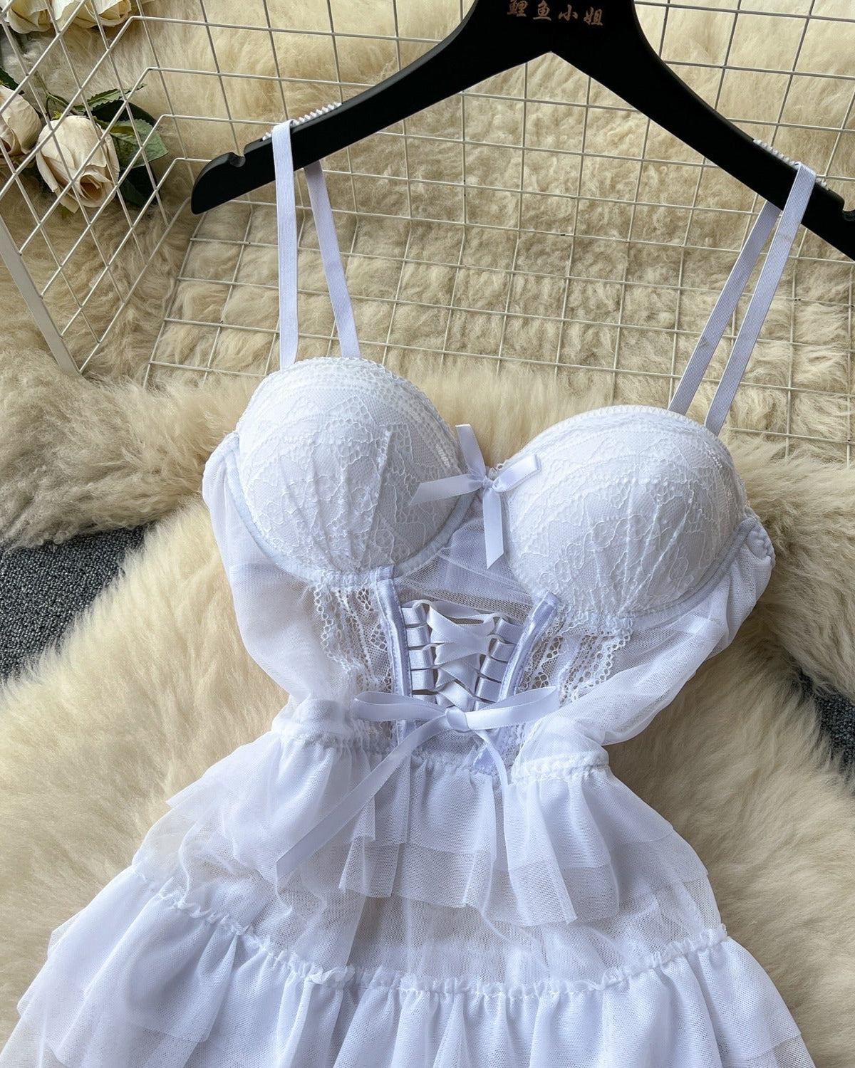 Robin Negligee Two Piece Babydoll Bustier Lingerie - Sinderella