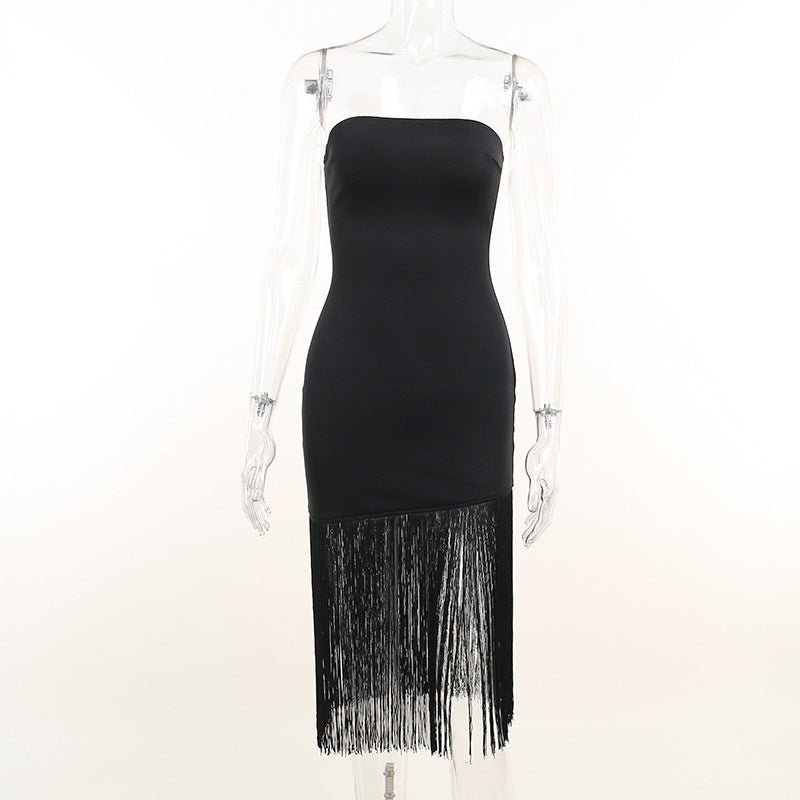 Sierra Luxury Tube Fringe Dress - Sinderella