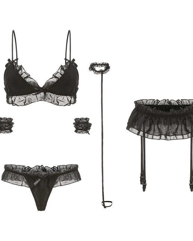 Hansi — Lace Lingerie Set with Garter Skirt