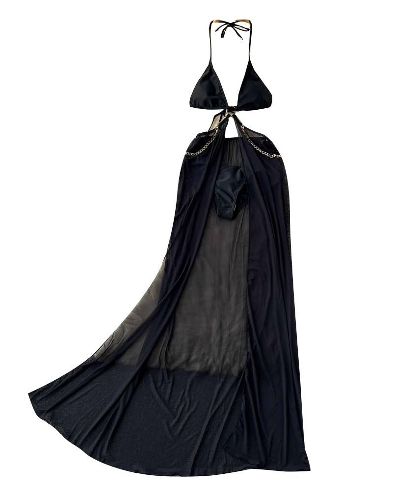 Weiss Negligee Cutout Long Lingerie - Sinderella